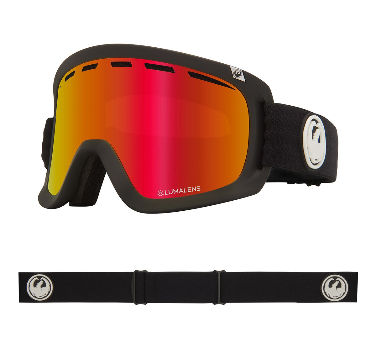 D1 OTG - Black with Lumalens Red Ionized &amp; Lumalens Rose Lens